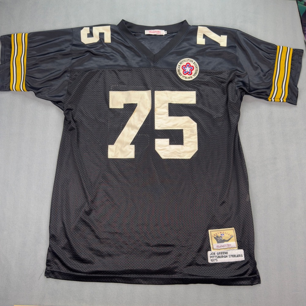 Joe Greene Black Pittsburgh Steelers 1975 Authentic‎ Jersey Mitchell Ness 60